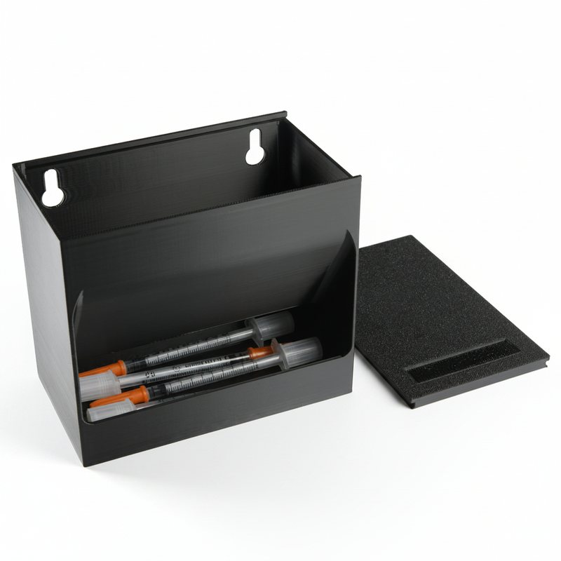Dispenser de parede para seringas descartáveis